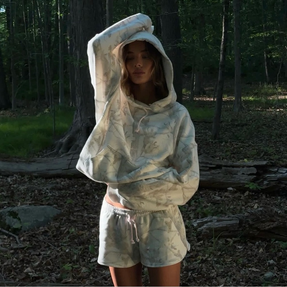 Dairy Boy Woodland Camo Hoodie in White Camouflage Pink Sweatshirt Relaxed Comfy